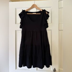 Max Studio Black Ruffle Mini Dress